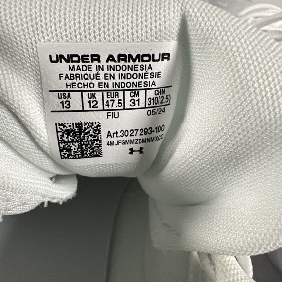 Under‎ Armour Spotlight Franchise Rm 4.0 Men Sz 13 White Silver Football Cleats main image 6